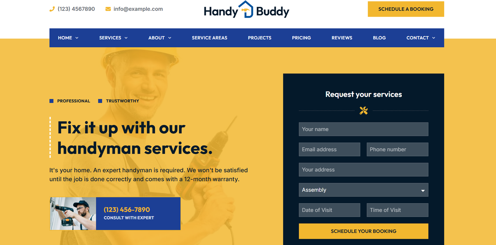 Handy Buddy - Handyman Services pro template for wordpress - premium version